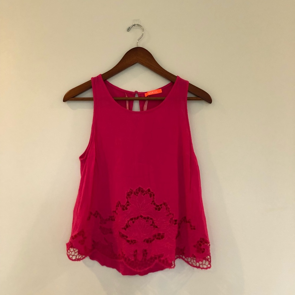 banjul hot pink tank top blouse